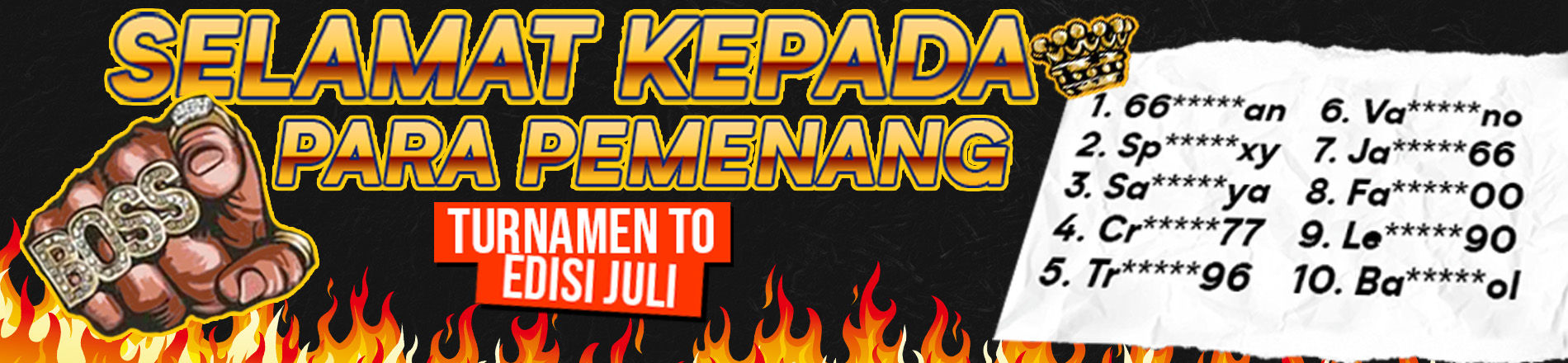 EVENT TOURNAMENT TO JULI 2025